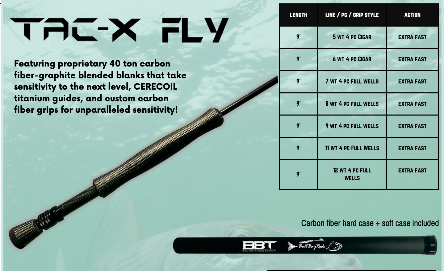5wt fly rod bay fishing TAC-X Fly Rods