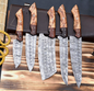Damascus Steel Chef Set Hand Forged 5 Pcs BBQ Kitchen Knives