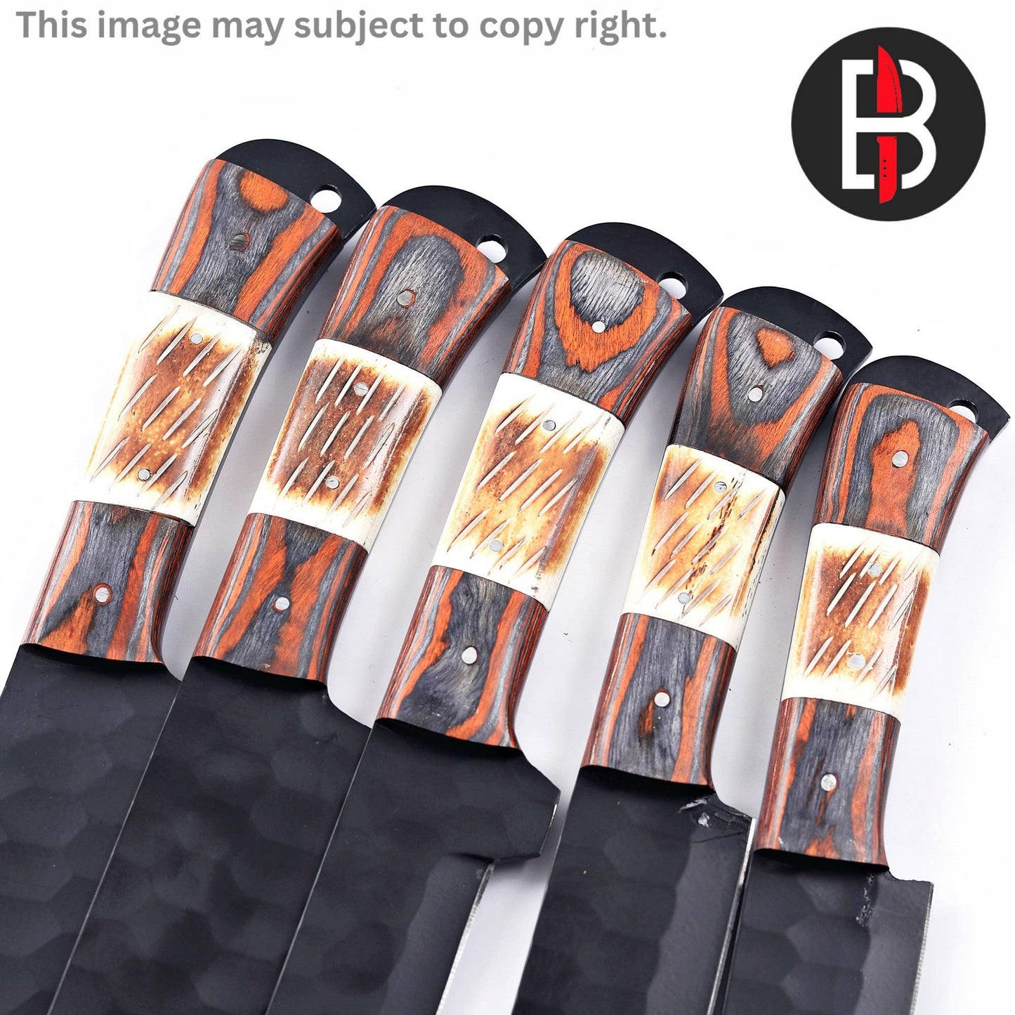 Camel Bone Carbon Steel Chef Set Hand Forged BBQ Chef Knives