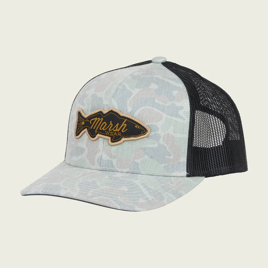 Marsh Wear- Redfish Logo Trucker/ Rock Copahee Camo
