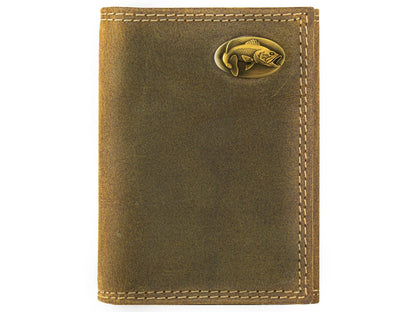 Bass Vintage Tan Leather Trifold Wallet