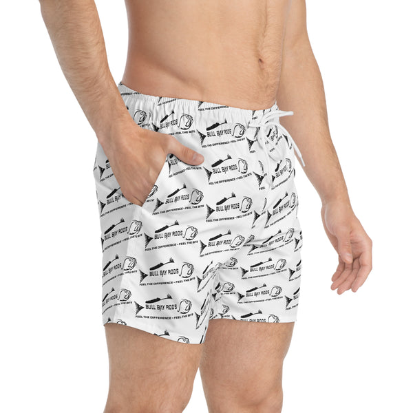 Bull Bay Mens Swim Trunks White