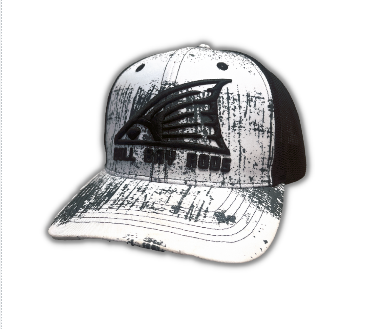 Ripped Series BBR Soft Mesh Trucker Gray & White Redtail – Bull