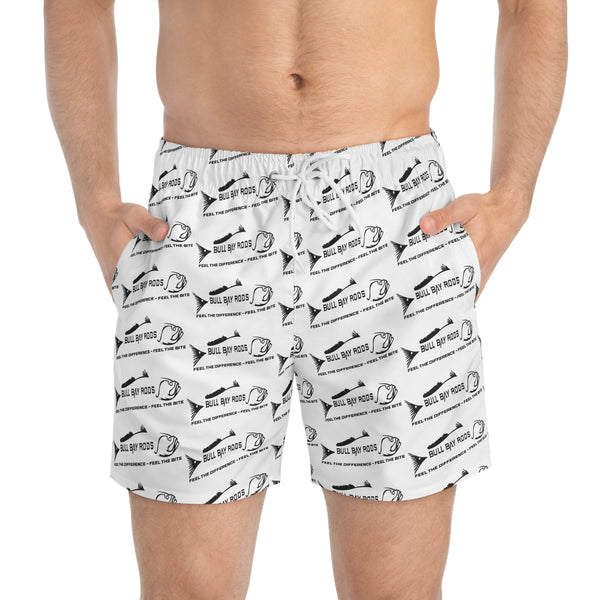 Bull Bay Mens Swim Trunks White